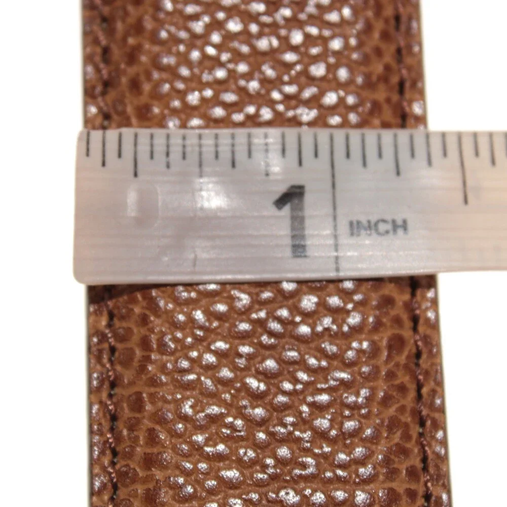 Di Bianco NWT Cut to Size Dress Belt In Solid Brown Pebbled Leather One Size